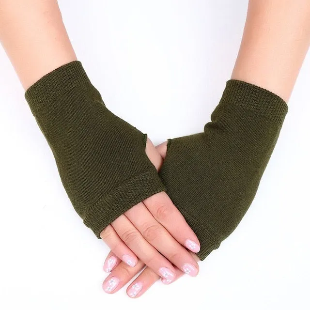 1 Pair Winter Gloves Female Fingerless Gloves Without Fingers Women Cashmere Warm Winter Gloves Hand Wrist Warmer Mittens