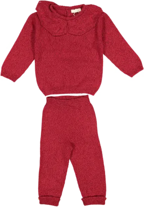 10322B/10301C-PANTS/SWEATER SET-Red