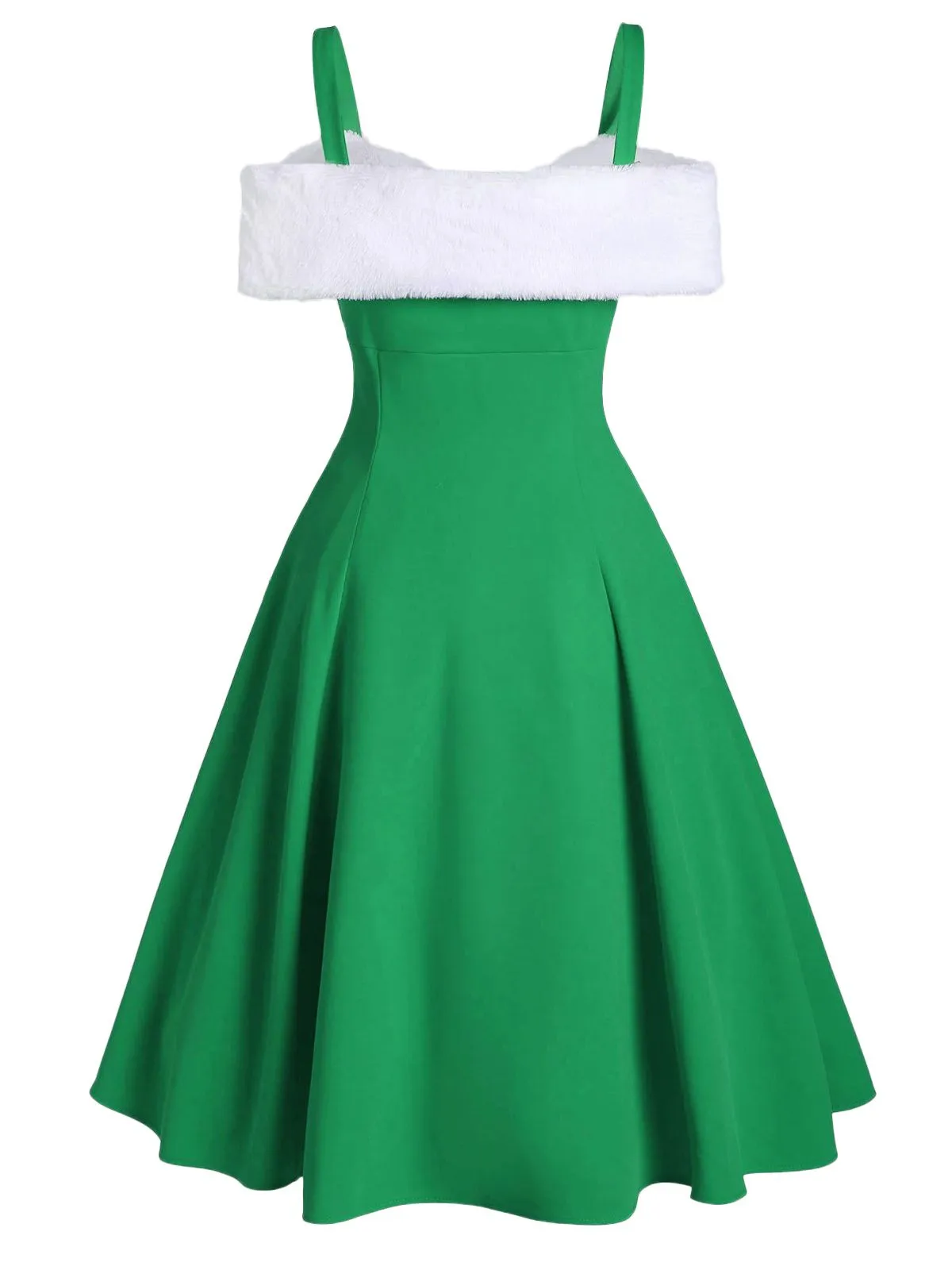 1950s Bow Cold Shoulder Swing Dress