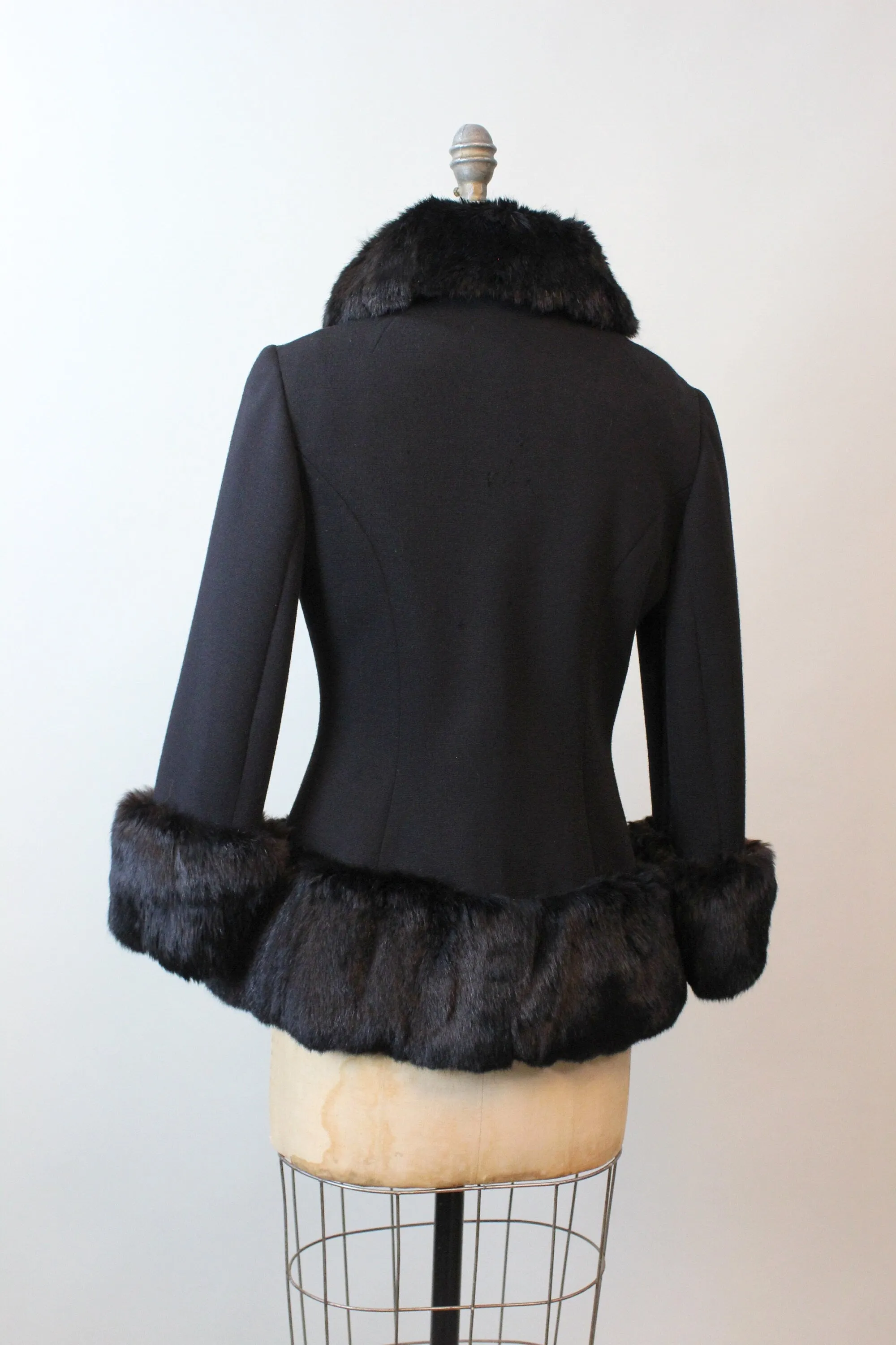 1960s LILLI ANN FUR coat jacket small medium | new fall