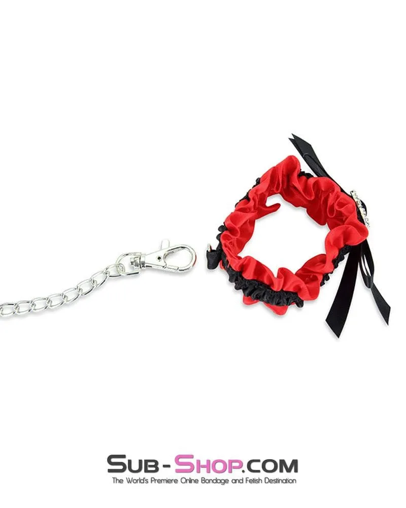 3471M      Hearts on My Sleeves Princess Heart Collar and Wrist Cuffs Set with Detachable Chains - LAST CHANCE - Final Closeout!