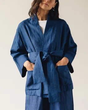 7115 Linen Kimono Jacket, Indigo