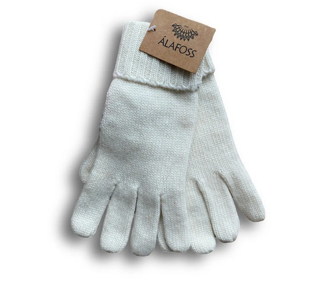 Alafoss wool white gloves S/M