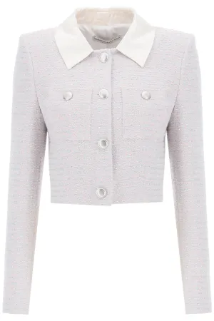 Alessandra Rich Cropped Jacket In Tweed Boucle'