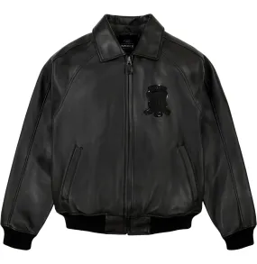 All Black Avirex Icon Leather Jacket