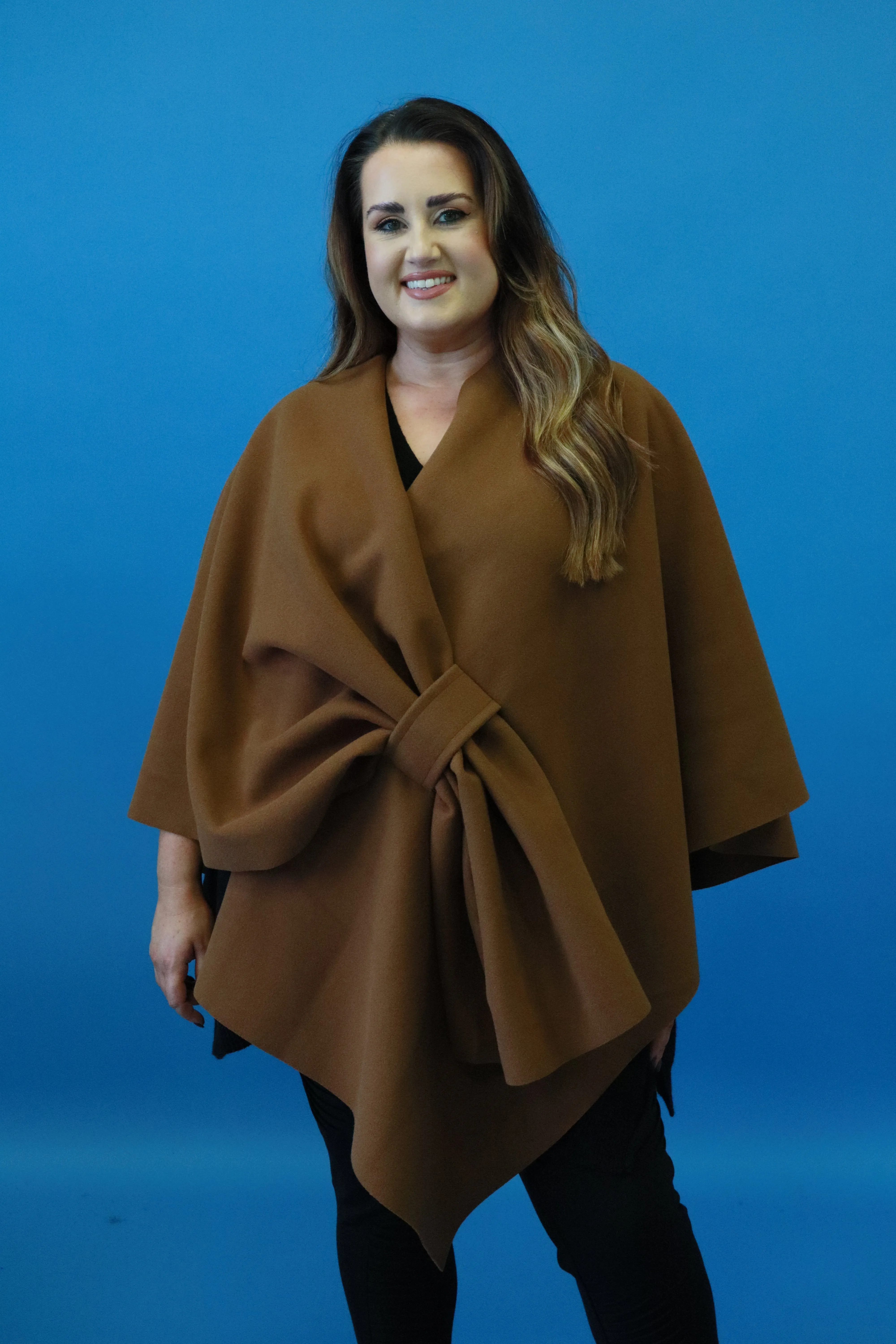 Ally Cape in Tan