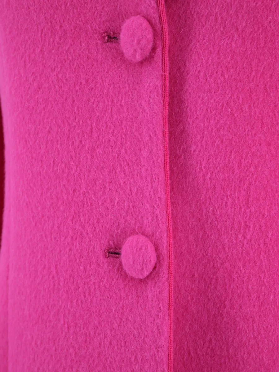 Baby Alpaca Classic Blazer Coat - Hot Pink