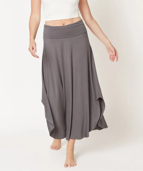 BAMBOO BAND WAIST MAXI SKIRT