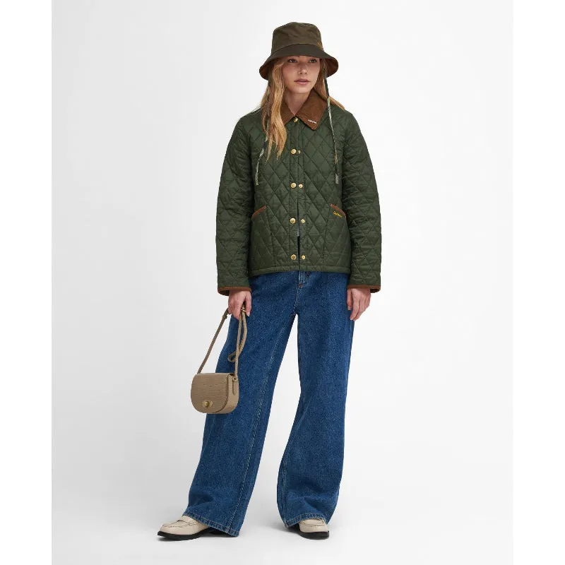 Barbour 30th Anniversary Cropped Ladies Liddesdale Jacket - Olive/Classic