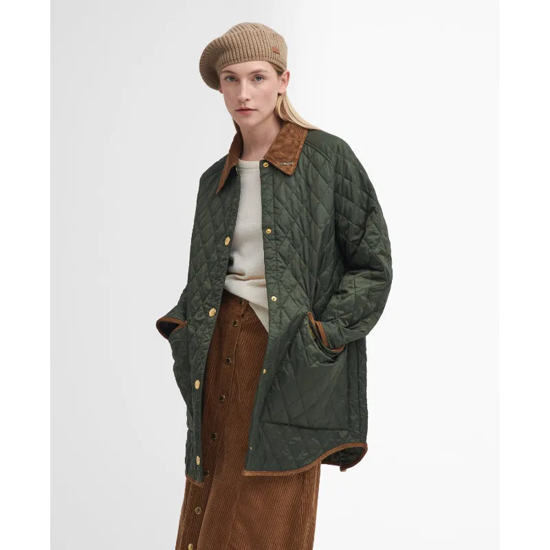 Barbour 30th Anniversary Oversized Ladies Liddesdale Jacket - Olive/Classic