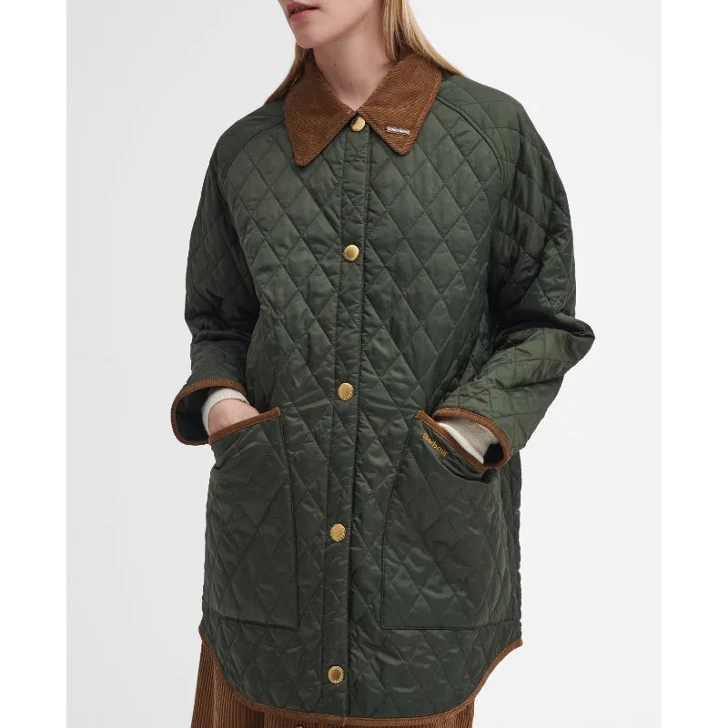 Barbour 30th Anniversary Oversized Ladies Liddesdale Jacket - Olive/Classic