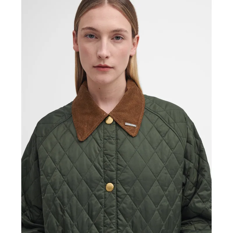 Barbour 30th Anniversary Oversized Ladies Liddesdale Jacket - Olive/Classic