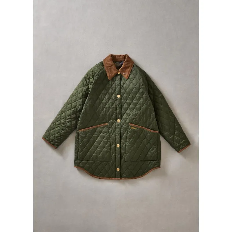 Barbour 30th Anniversary Oversized Ladies Liddesdale Jacket - Olive/Classic