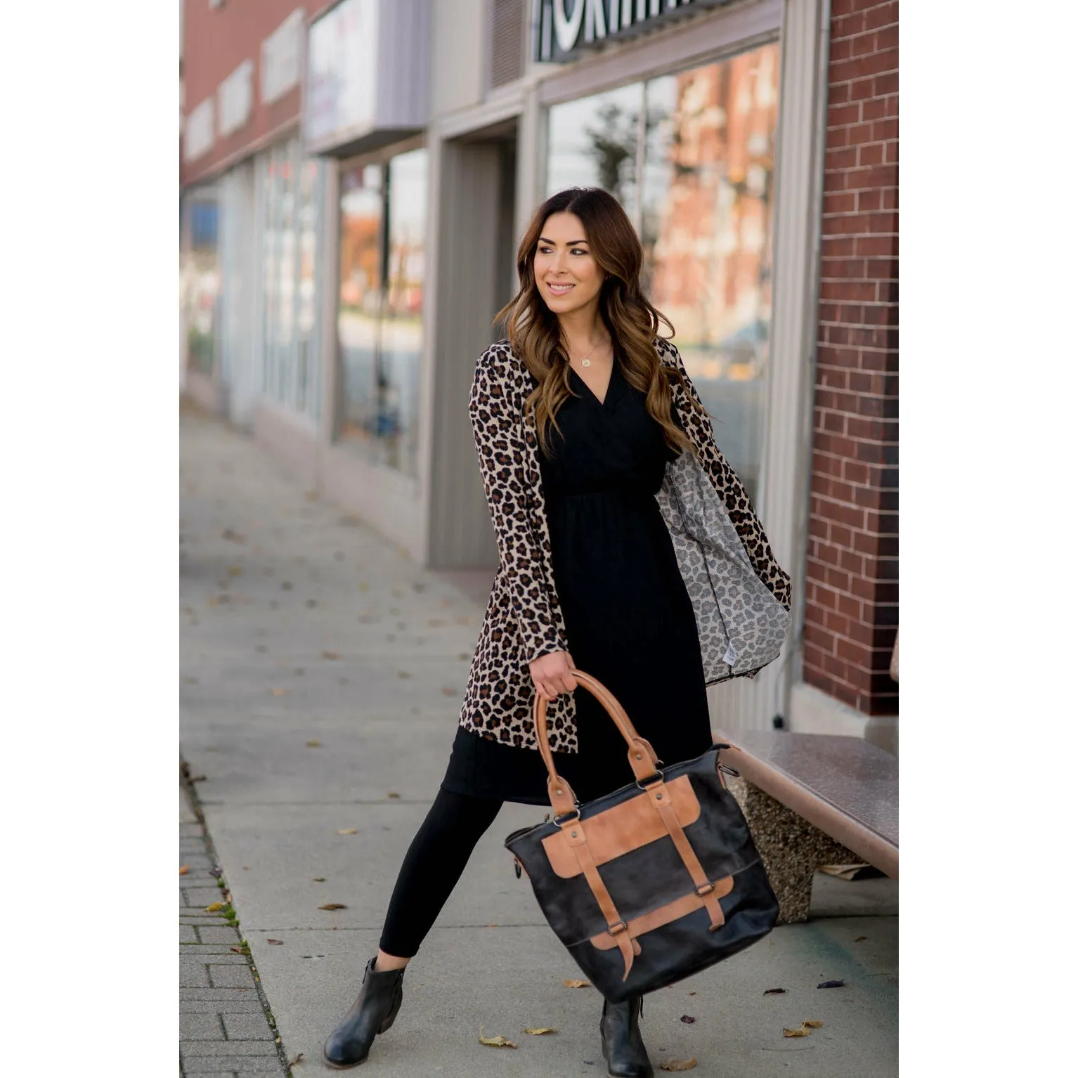 Basic Leopard Tunic Cardigan