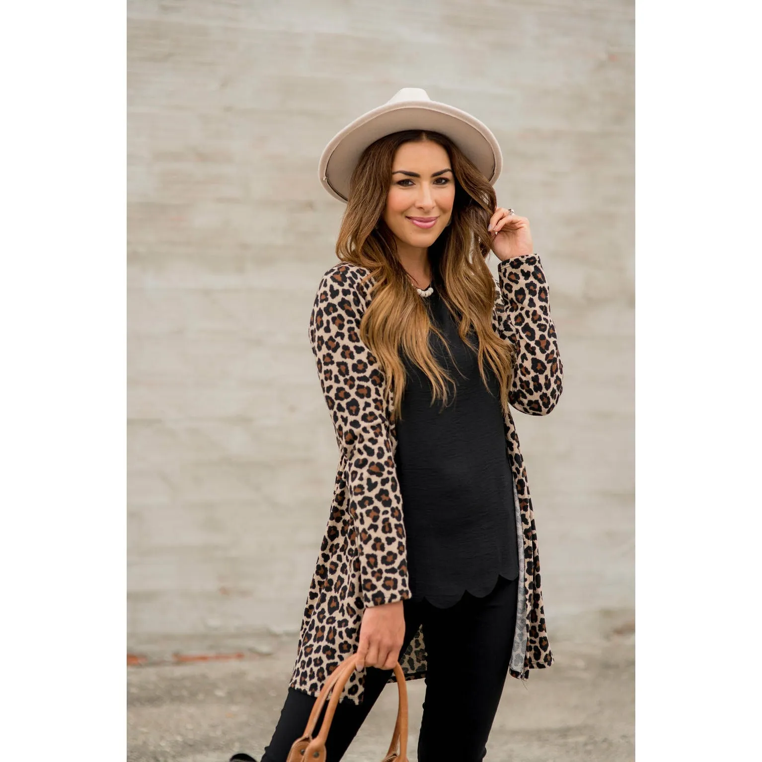 Basic Leopard Tunic Cardigan