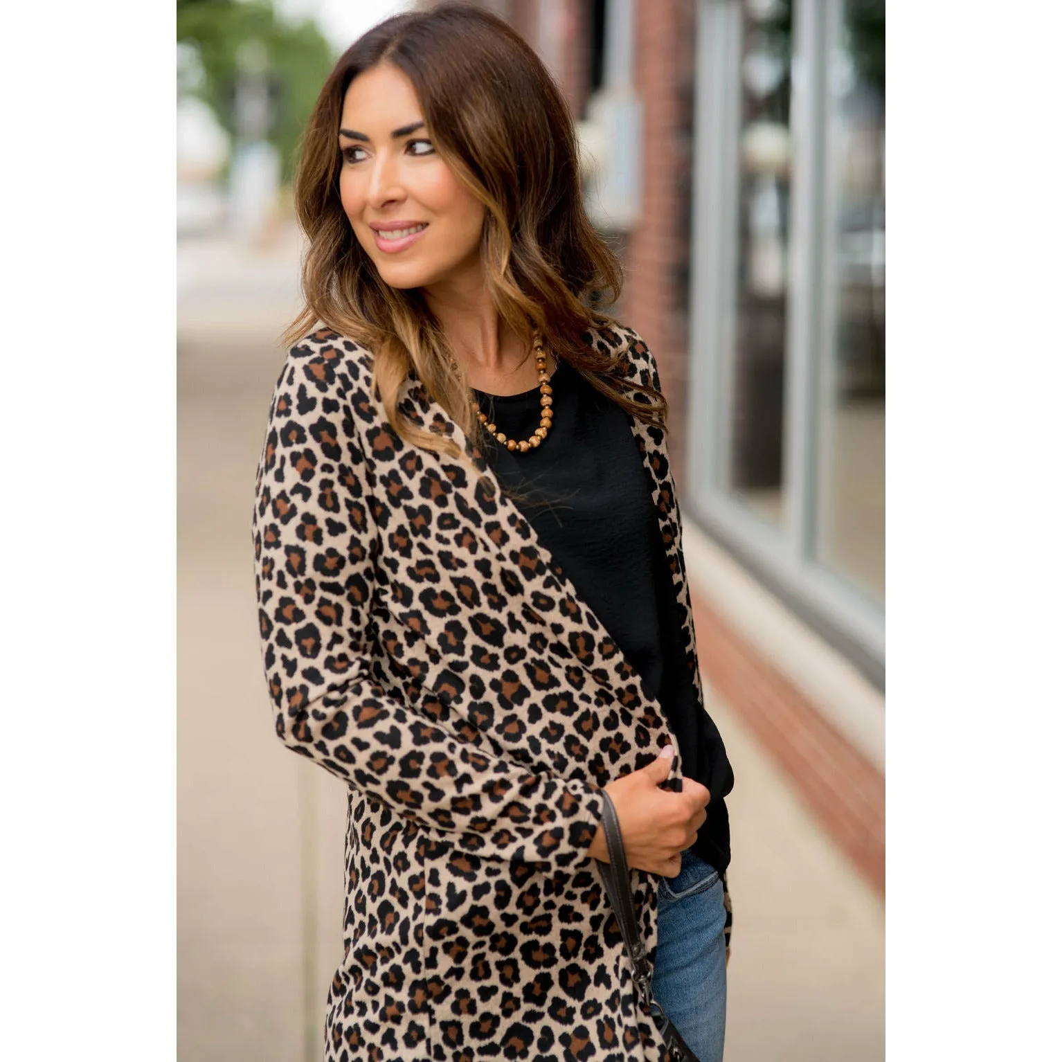 Basic Leopard Tunic Cardigan