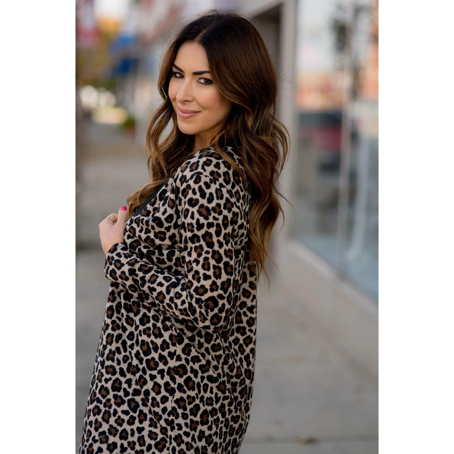 Basic Leopard Tunic Cardigan