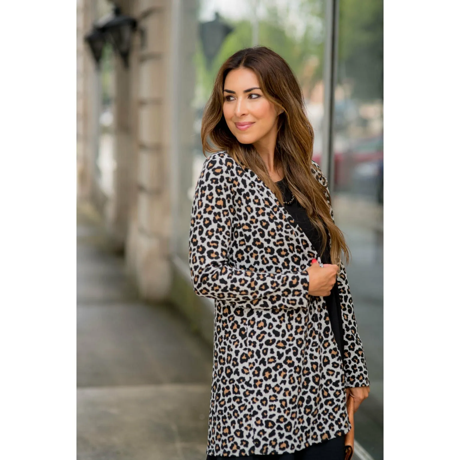 Basic Leopard Tunic Cardigan