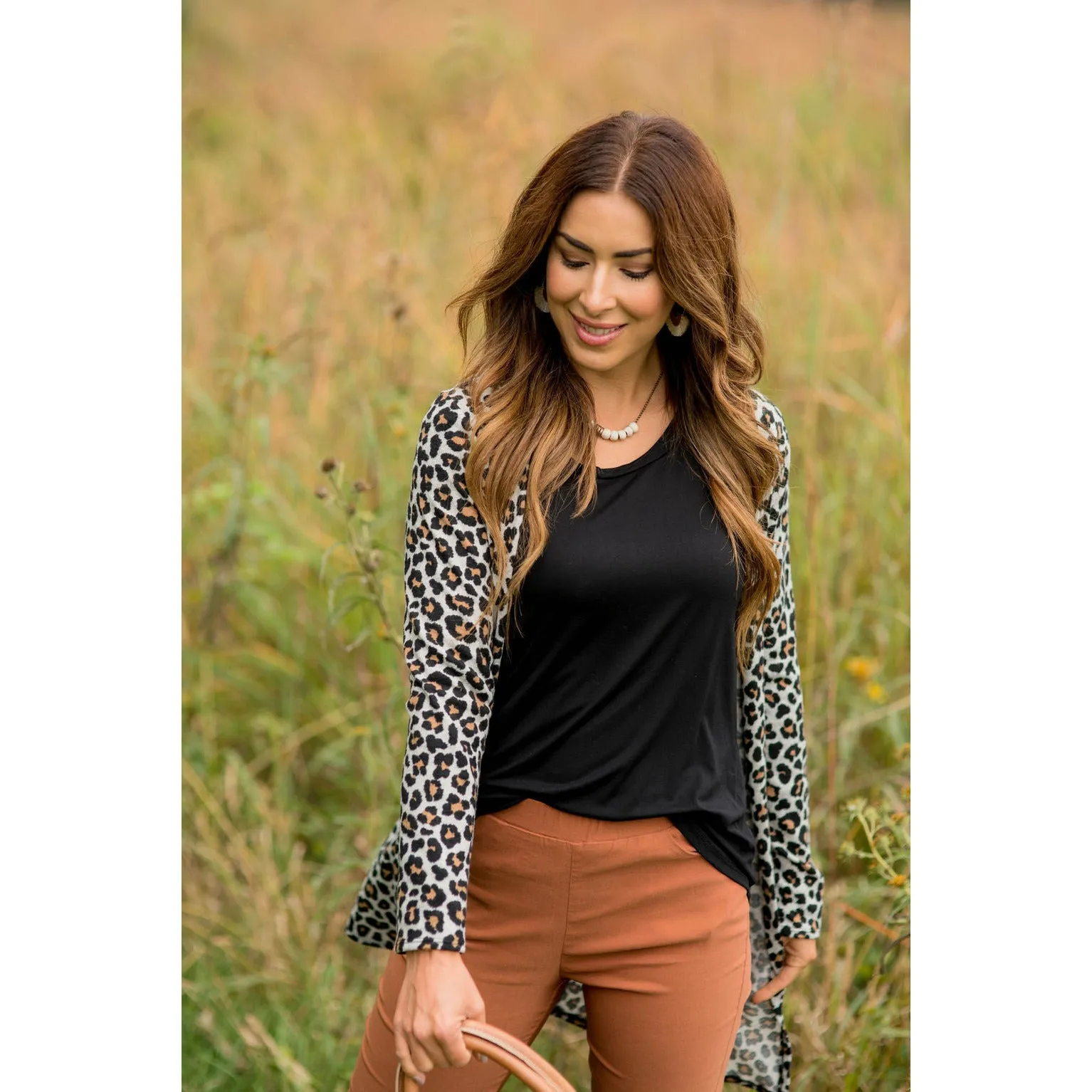 Basic Leopard Tunic Cardigan