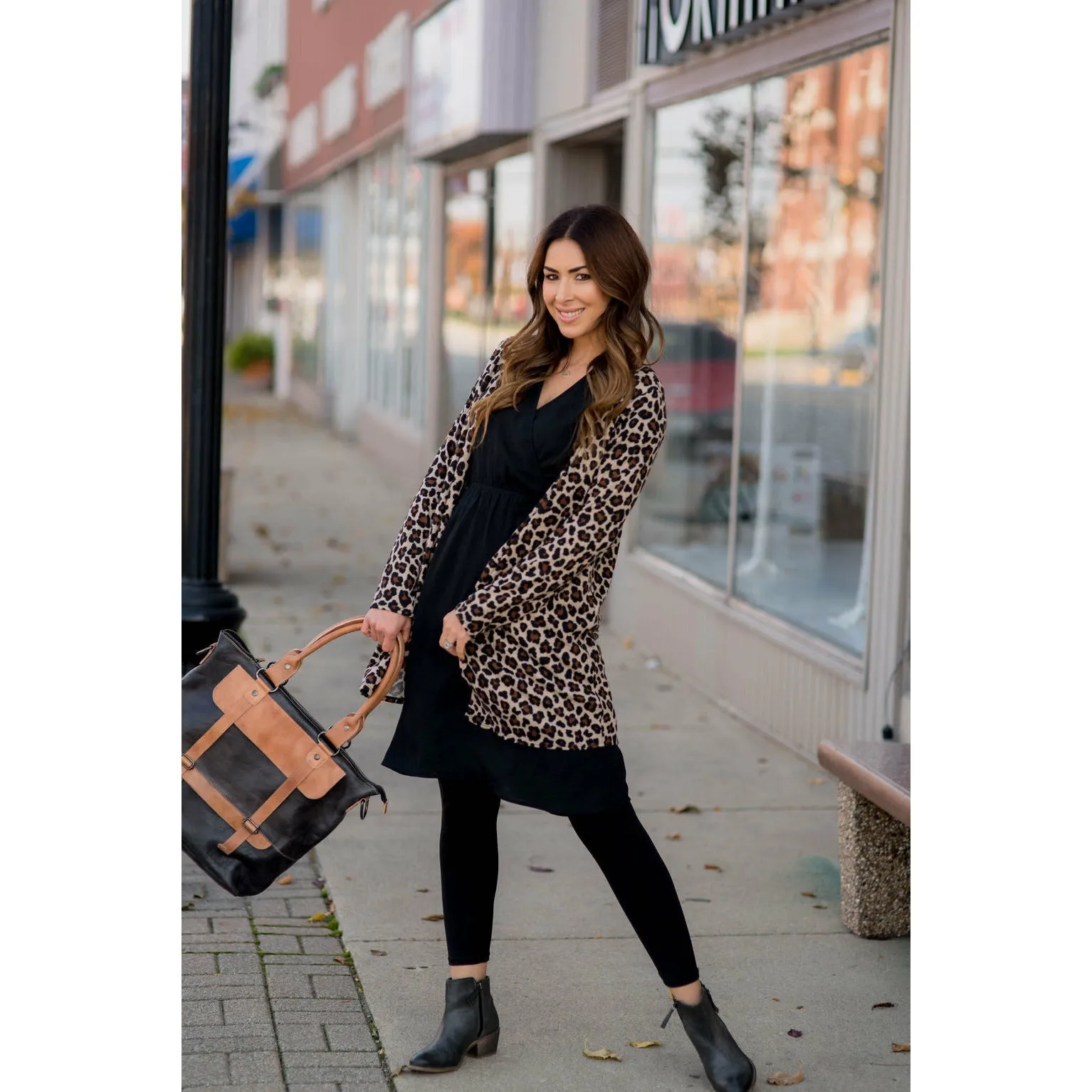 Basic Leopard Tunic Cardigan