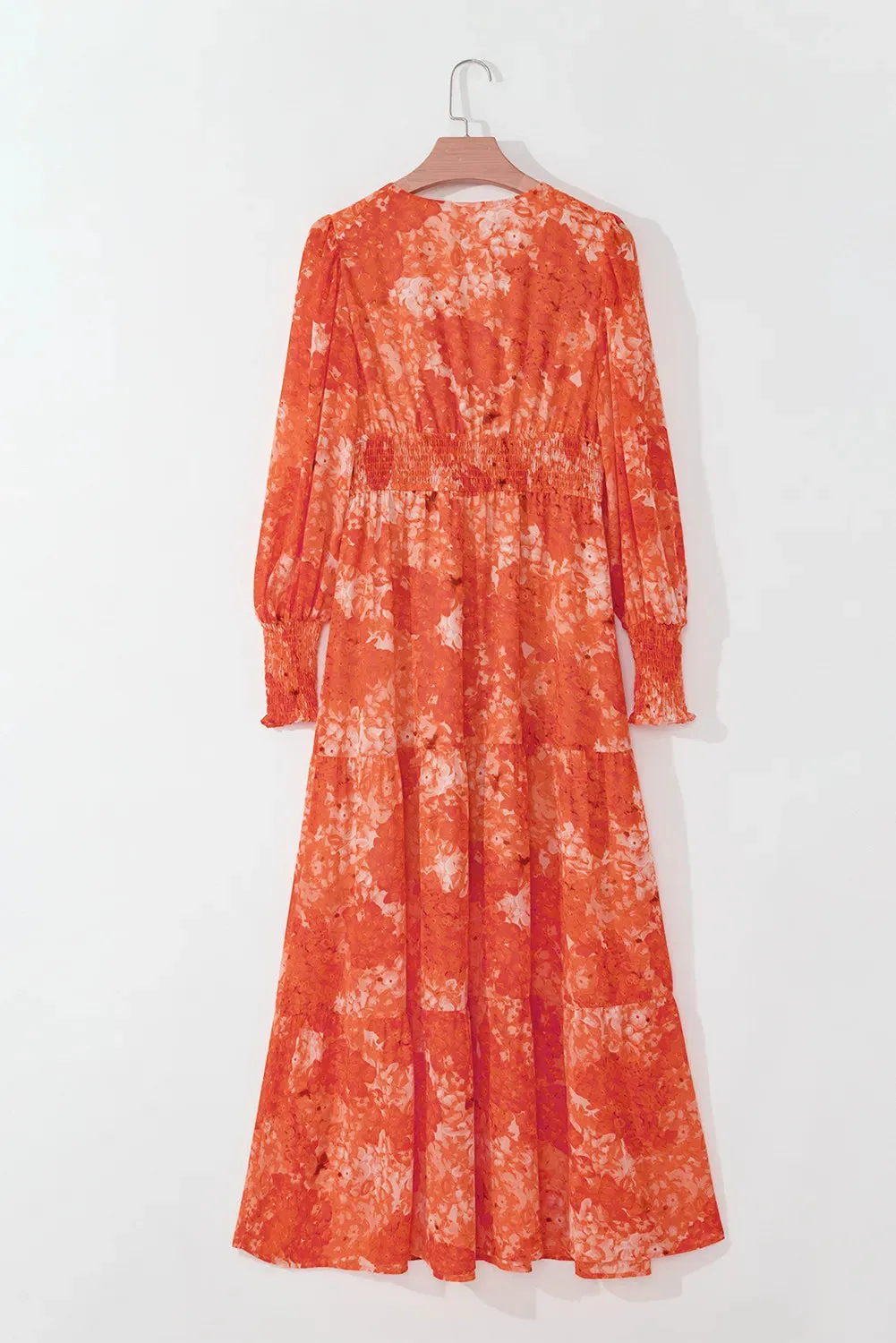 Beach Maxi Long Sleeve Orange Dress