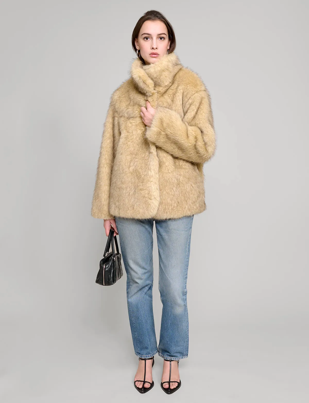 Beige Faux Fur Jacket