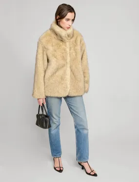 Beige Faux Fur Jacket