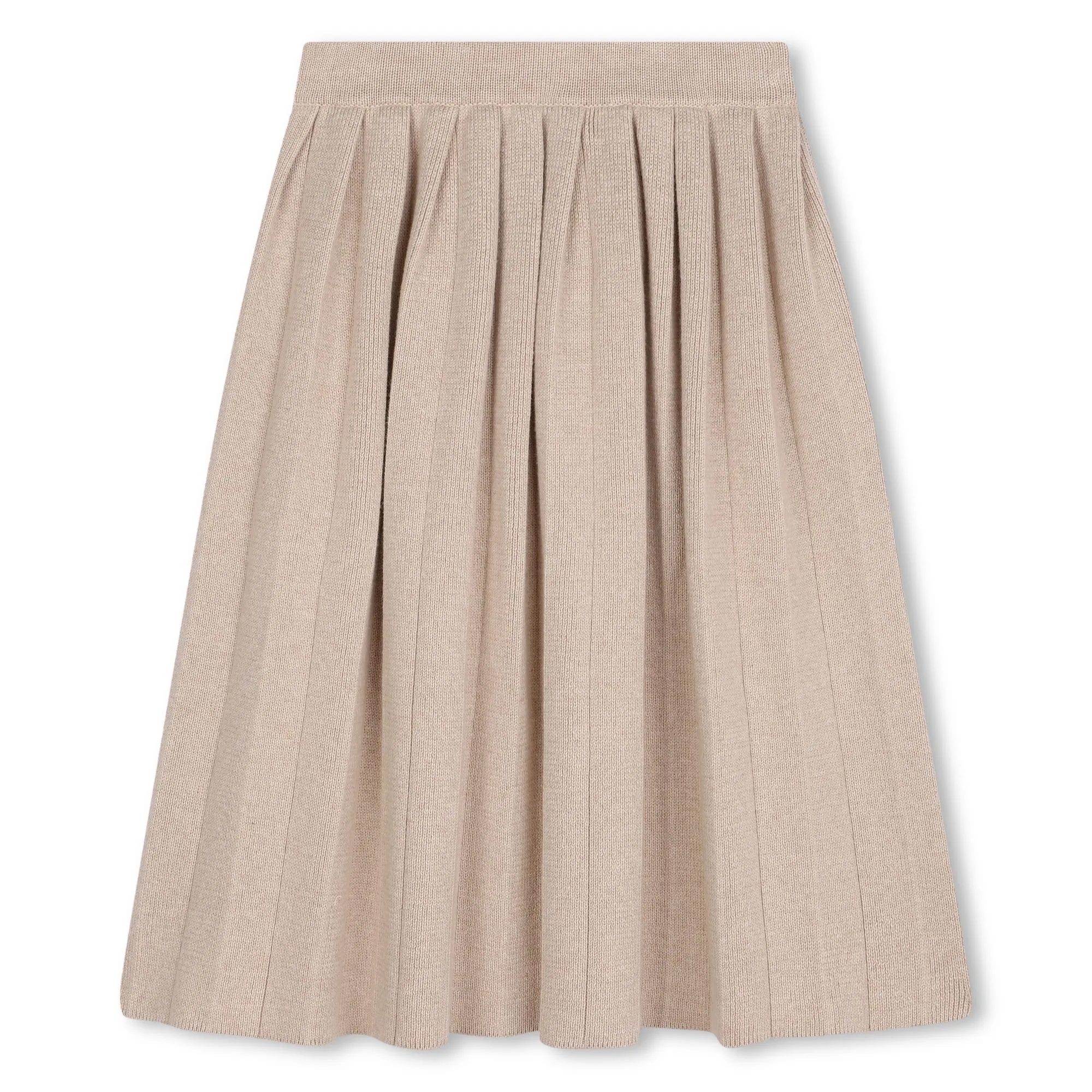 Beige Marl Pleated Skirt