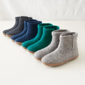 BIDI Handmade Felt Unisex Slipper Boot Suede Sole