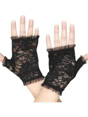 Black Lace Gloves - fingerless