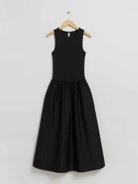 Black tank top midi dress