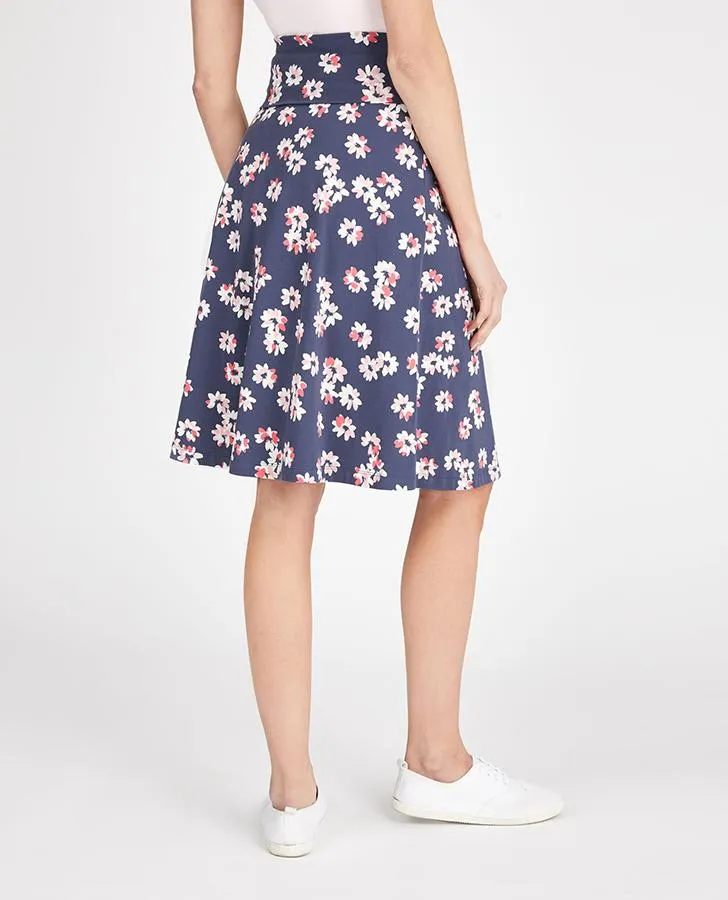 Blossom Print Midi Jersey Skirt