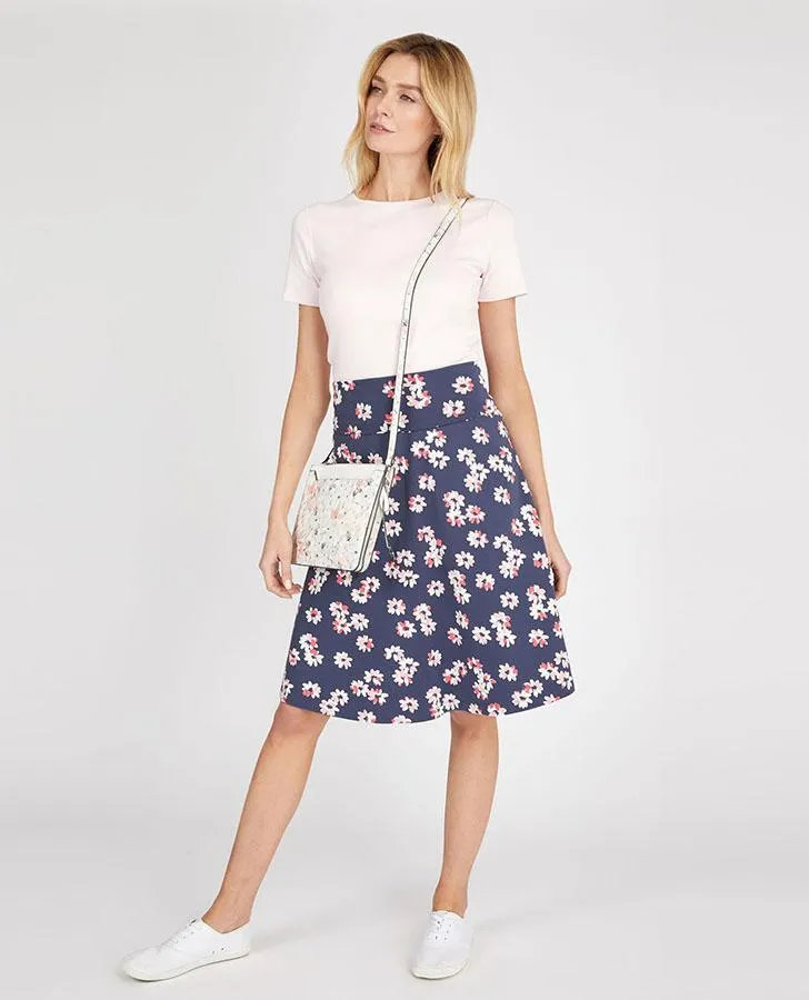 Blossom Print Midi Jersey Skirt