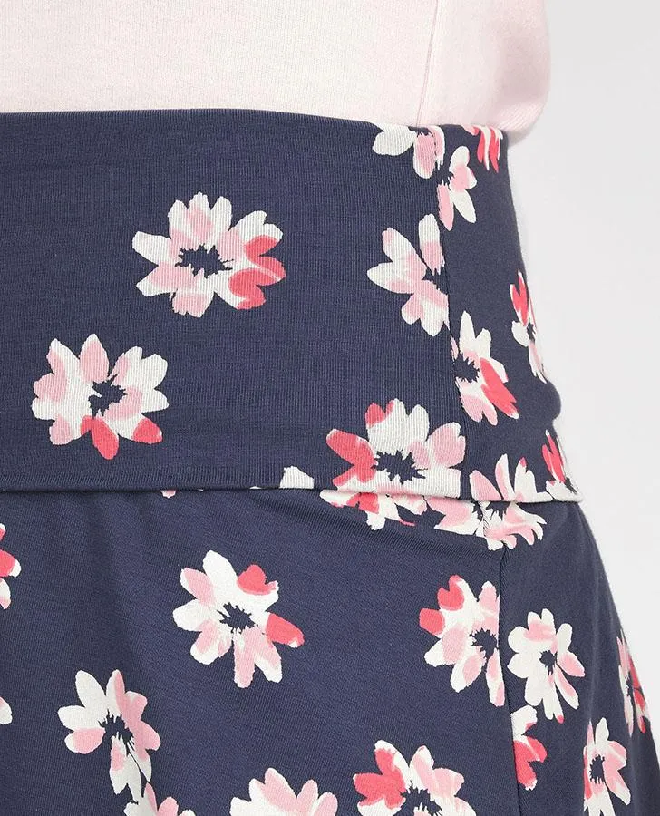 Blossom Print Midi Jersey Skirt