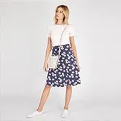 Blossom Print Midi Jersey Skirt