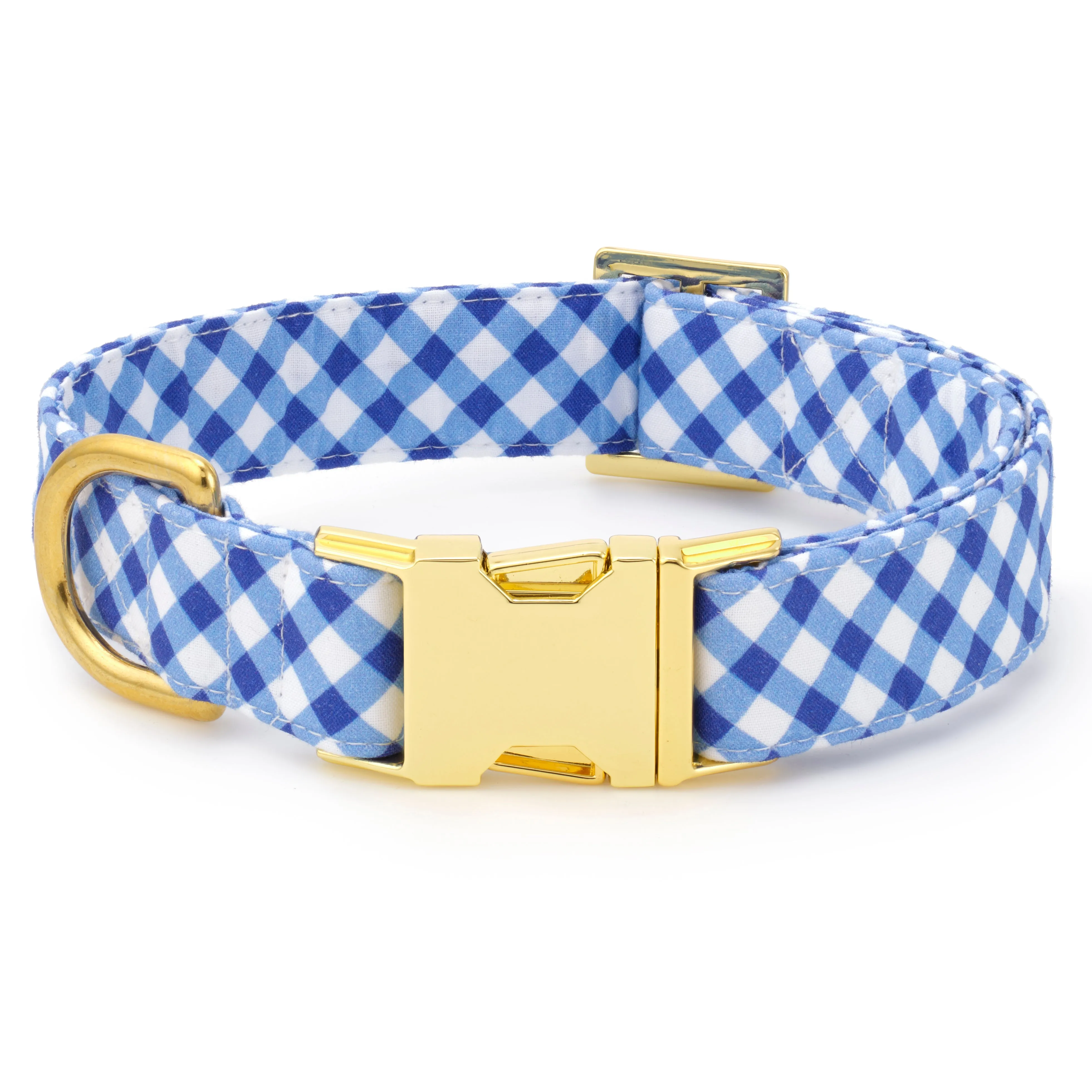 Blue Gingham Bow Tie Collar