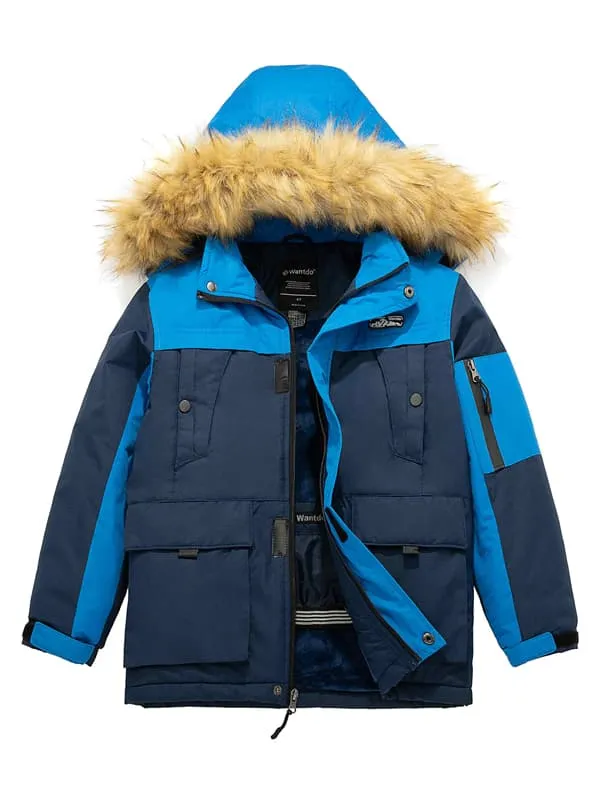 Boys Waterproof Ski Jacket Winter Insulated Parka Hooded