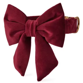 Burgundy Velvet Lady Bow Collar