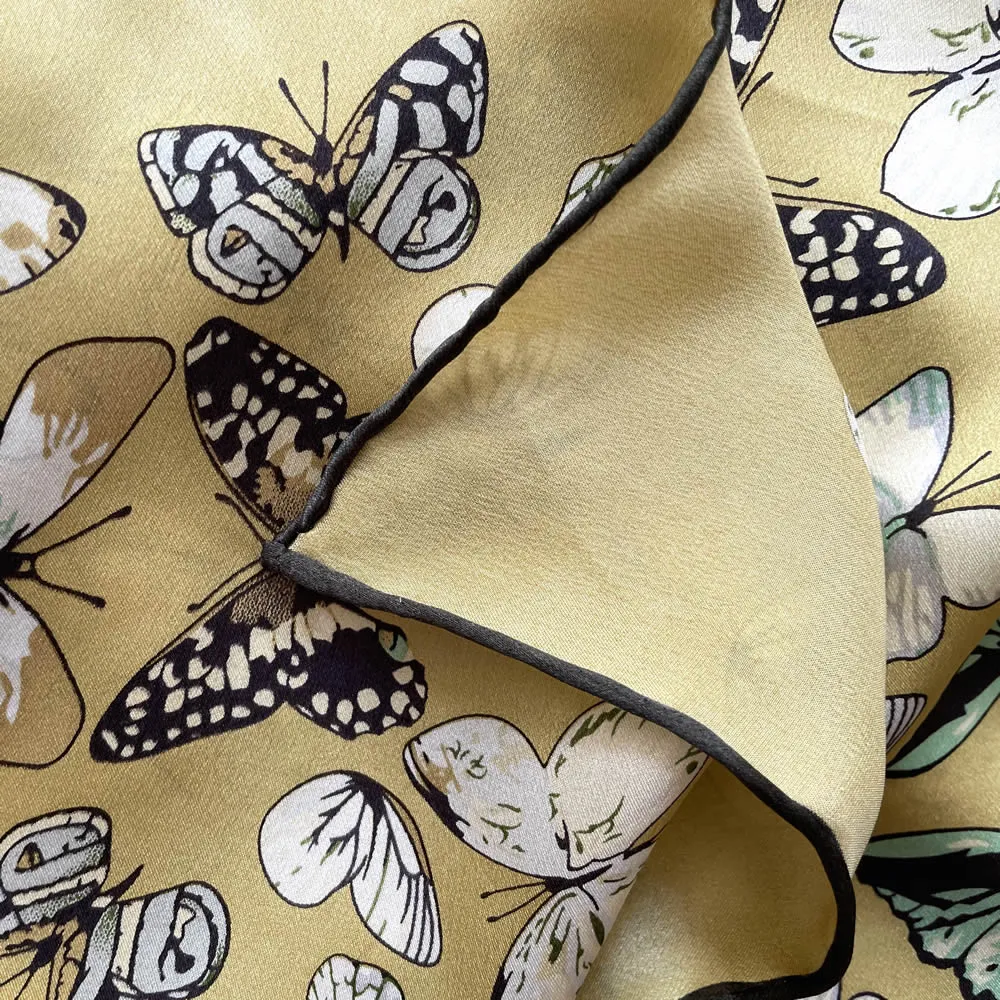 Butterflies Silk Charmeuse Scarf 90