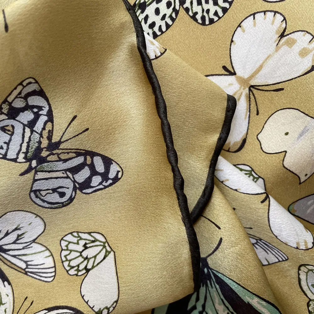 Butterflies Silk Charmeuse Scarf 90