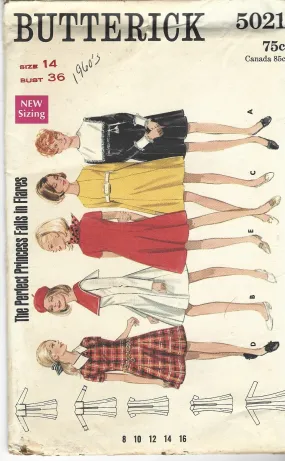 Butterick 5021 Ladies Above Knee Dress Vintage Sewing Pattern