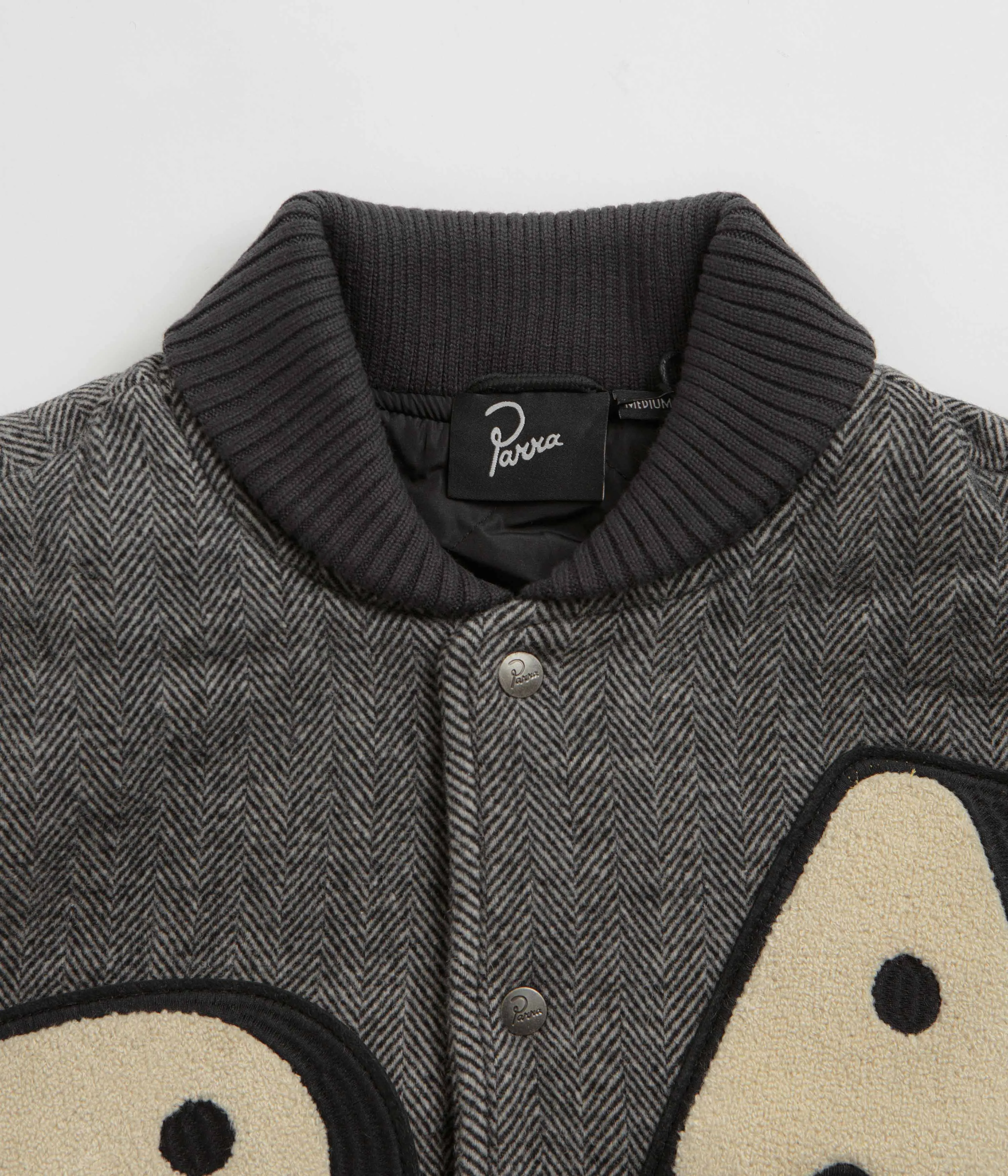 by Parra Rounded Par Varsity Jacket - Dark Grey