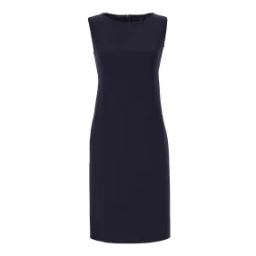 Carol Wool Crepe Shift Blue Dress