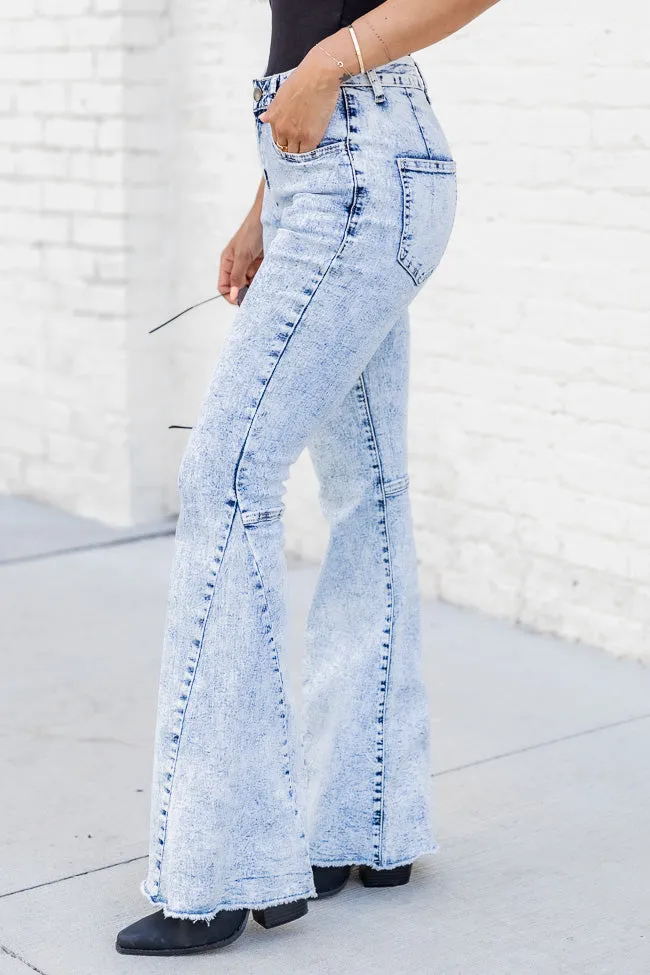 Caroline Acid Wash High Waisted Flare Jeans FINAL SALE