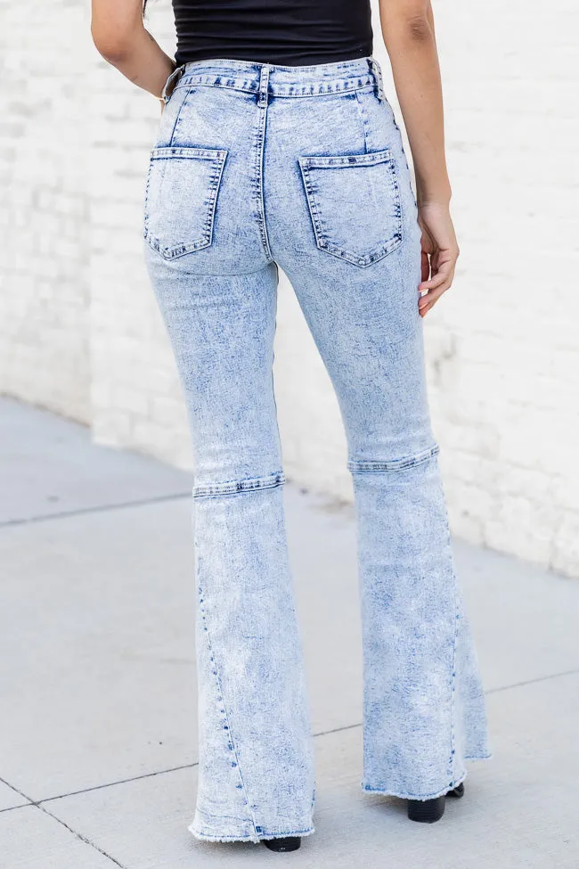 Caroline Acid Wash High Waisted Flare Jeans FINAL SALE