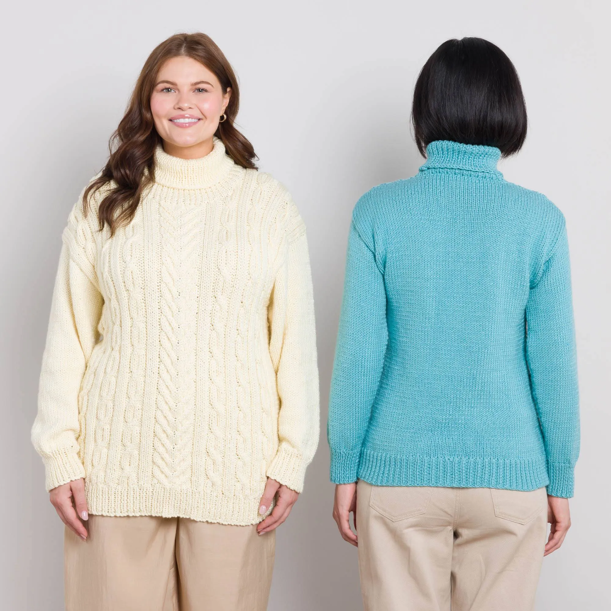 Caron Knit Cabled Pullover