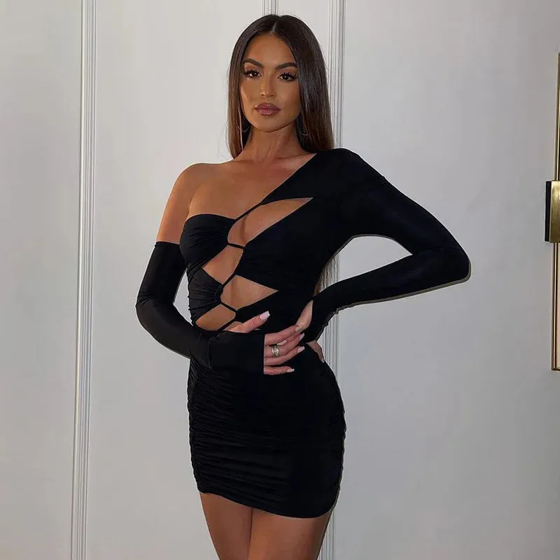 Club Chic Long Sleeve Bandage Party Mini Dress