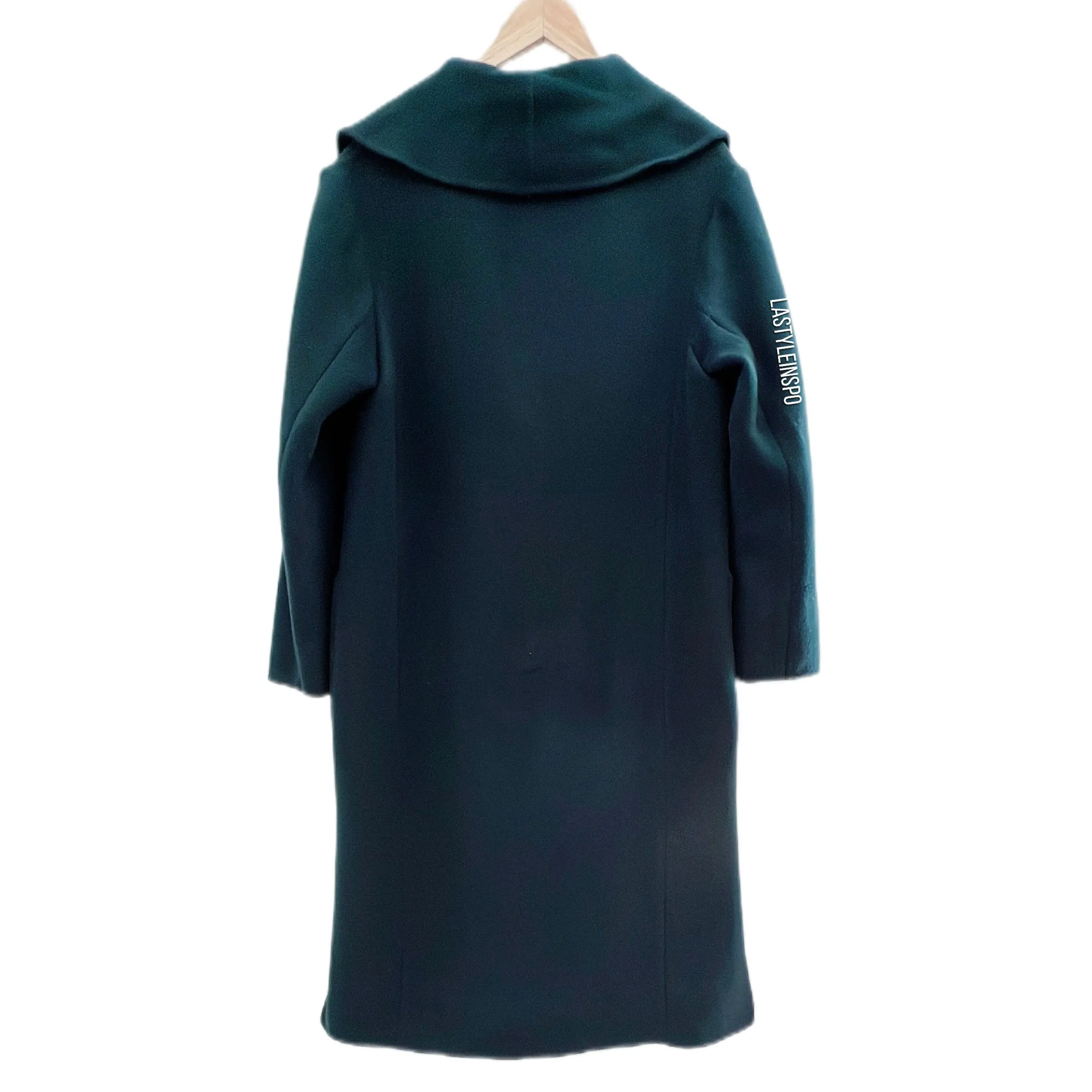 Club Monaco Wool Coat Long Open Emerald Green Size L