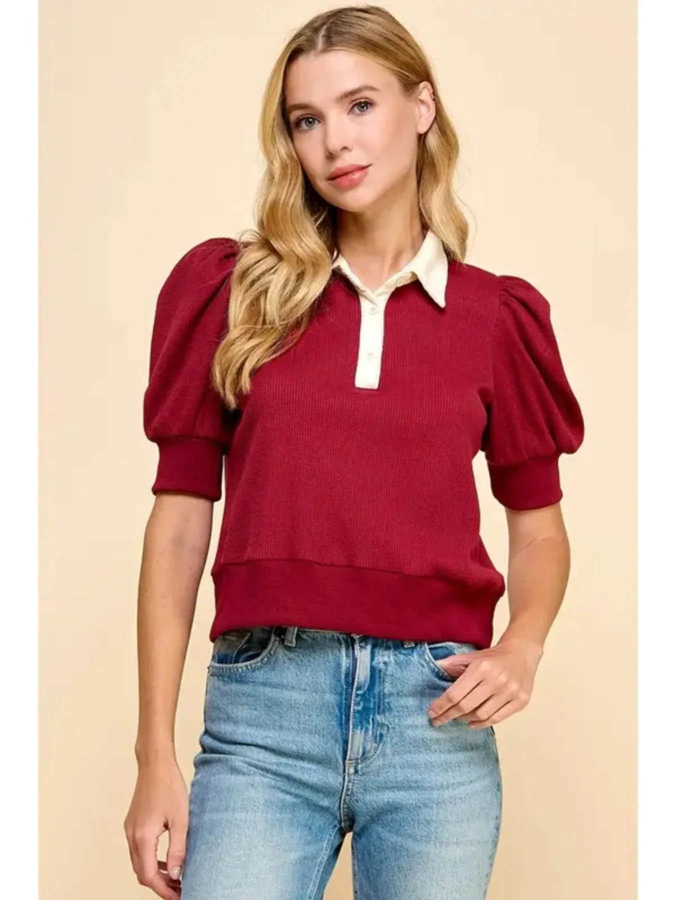 Collared Button Down Top