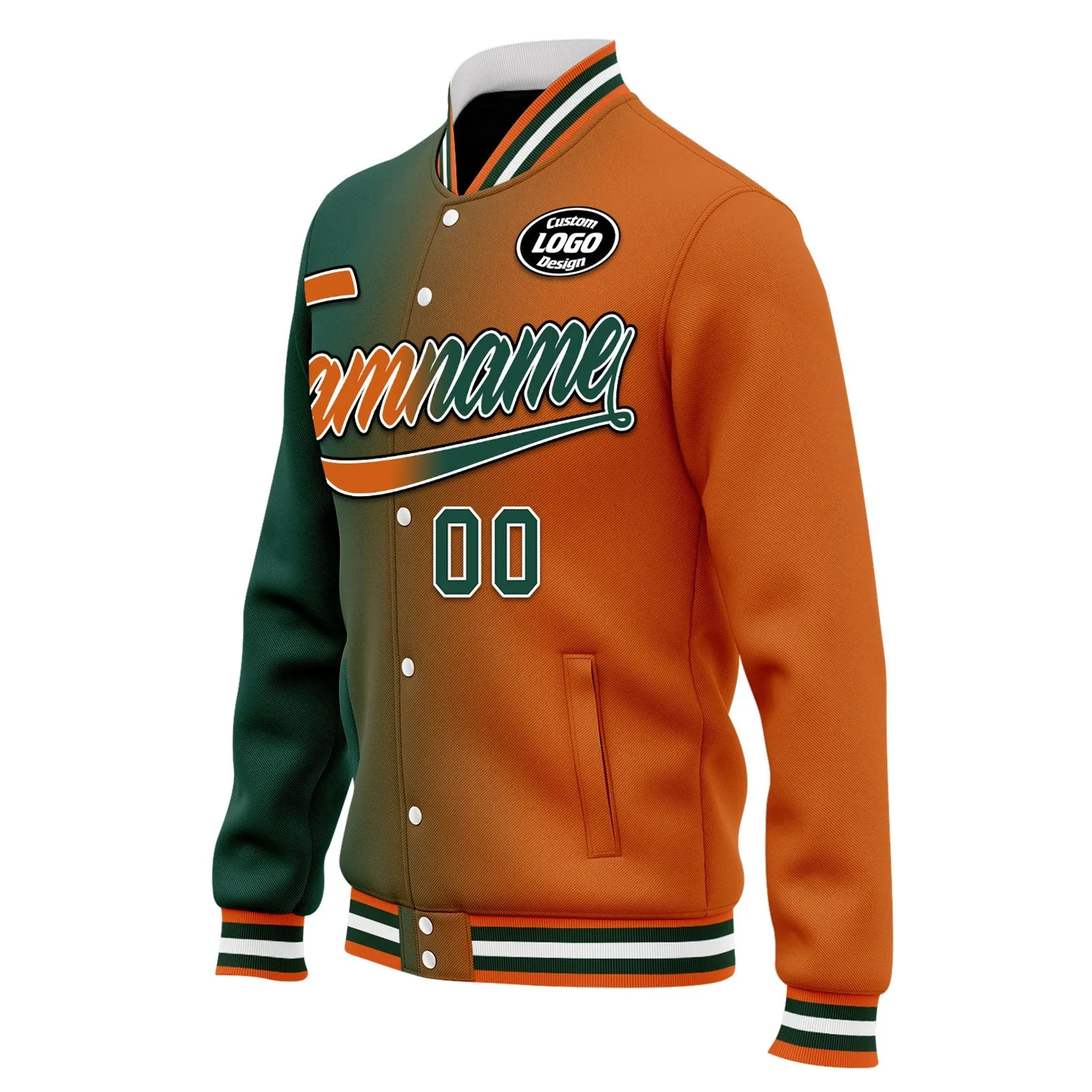 Custom Gradient Fashion Jacket Bomber Full-Snap Varsity Letterman Personalized Jacket FZ005-D028015-8